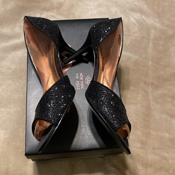 Nina Black Glitter Shoes New With Box - Picture 4 of 9